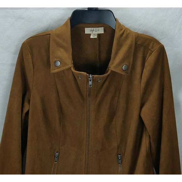 Style & Co Womens Moto Jacket Petite Small PS - Picture 2 of 12